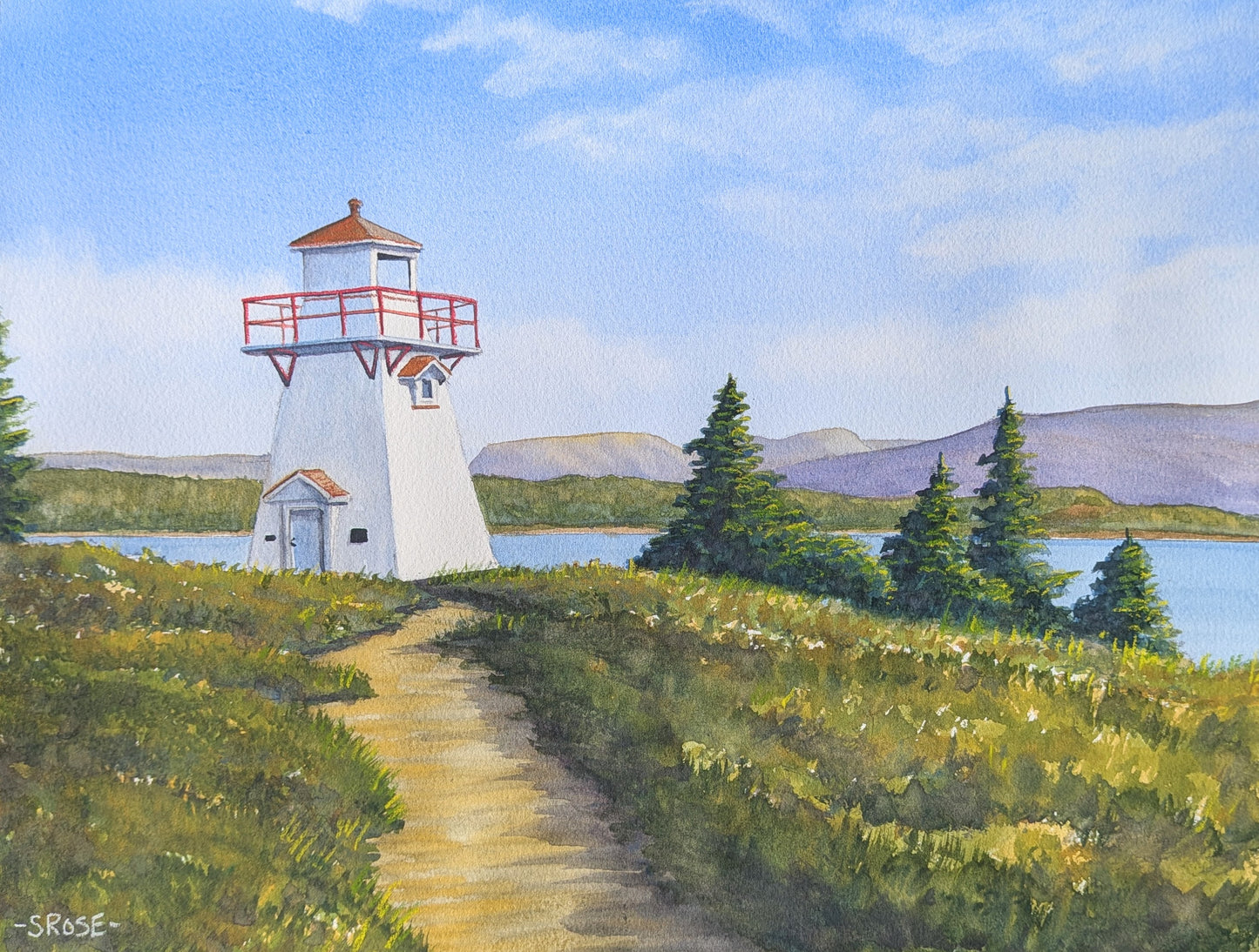 Woody Point Lighthouse, Newfoundland (watercolour painting)