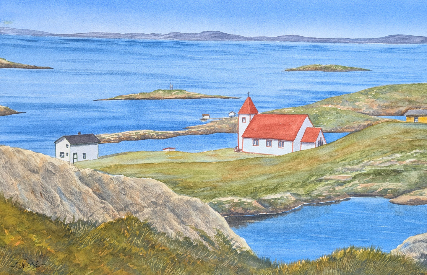 St. James Historic Church, Battle Harbour, Labrador (watercolor)