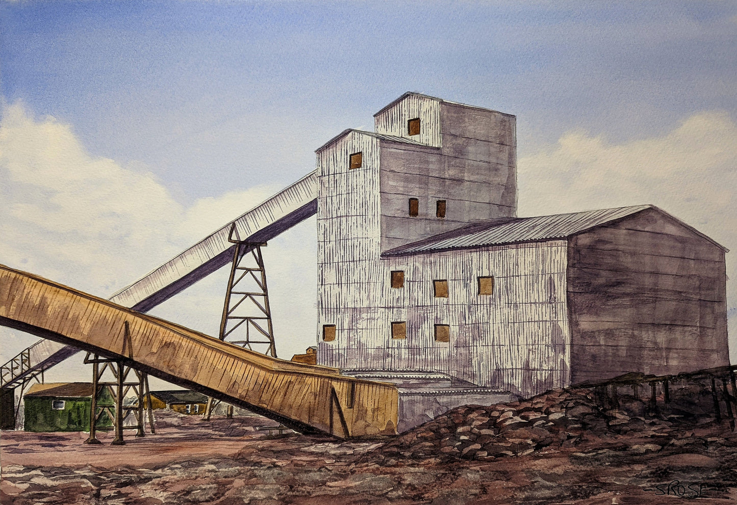 No. 3 Yard, Bell Island Mines, Newfoundland (watercolor)