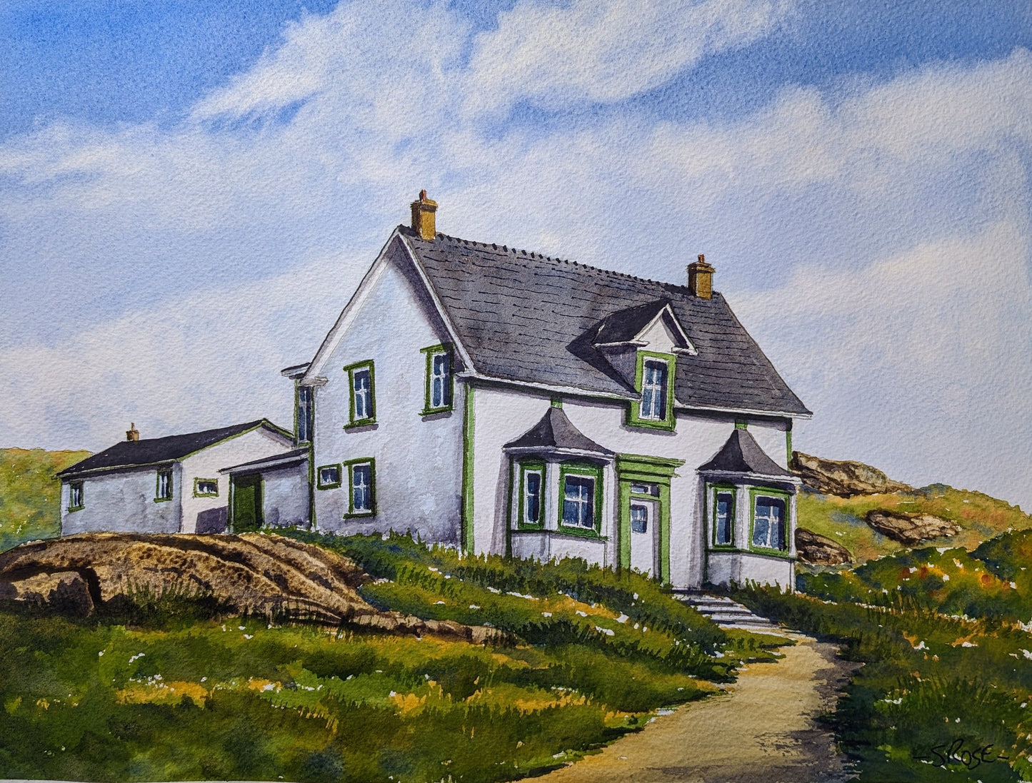 Old Family Home, Greenspond, Newfoundland (13 x 16 inch watercolor painting)