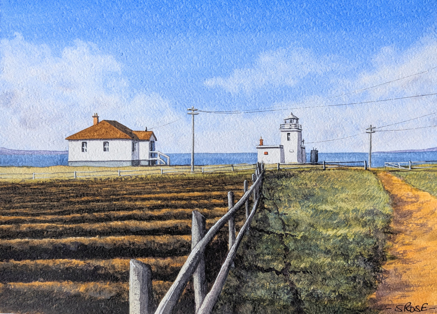 Bell Island Lighthouse, Newfoundland (watercolour painting)