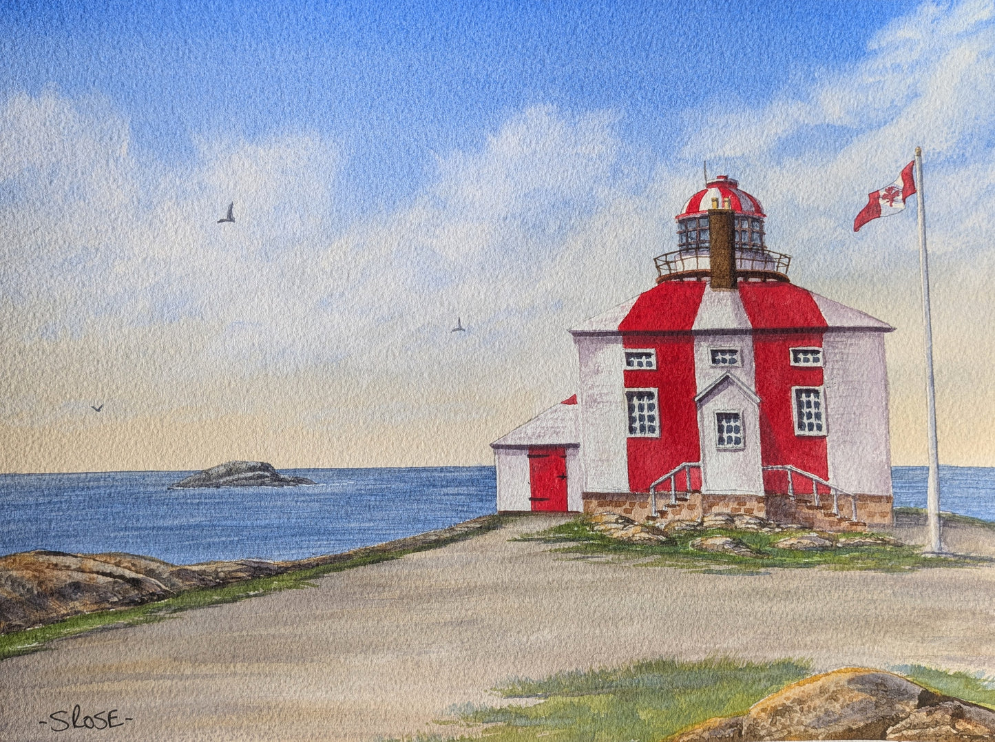 Bonavista Lighthouse, Newfoundland (watercolour painting)