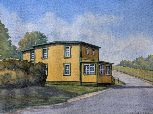 Yellow House, Newfoundland (watercolour painting)