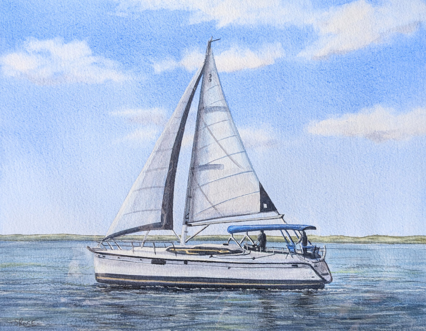 Sailboat (watercolour painting)