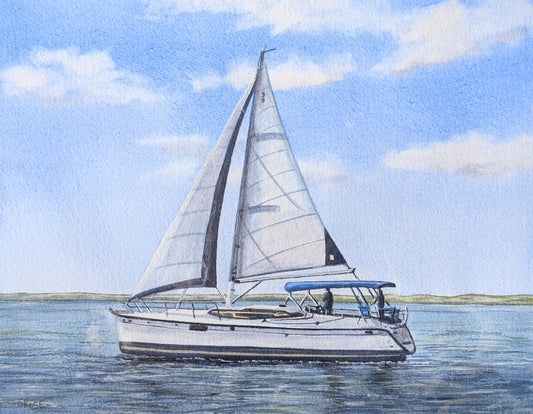 Sailboat (watercolour painting)