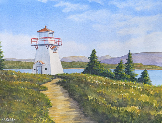 Woody Point Lighthouse, Newfoundland (watercolour painting)