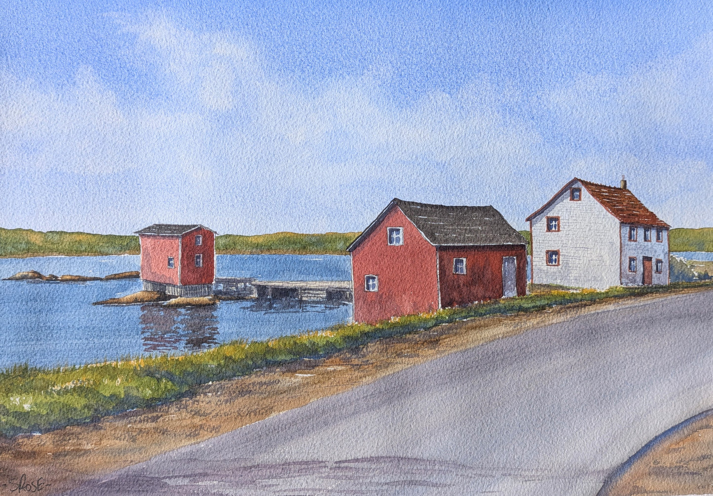 Dwyer Premises, Tilting, Fogo Island (watercolour painting)
