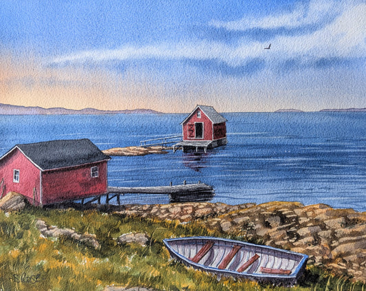 Fogo Island, Newfoundland (watercolour painting)