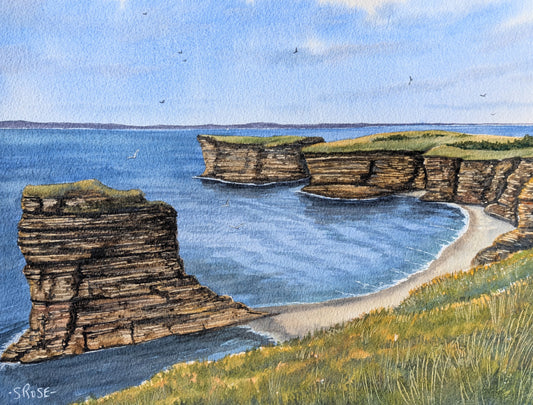 Bell Island Sea Stacks, Newfoundland (watercolour painting)