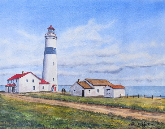 Point Amour Lighthouse, Labrador (watercolour painting)