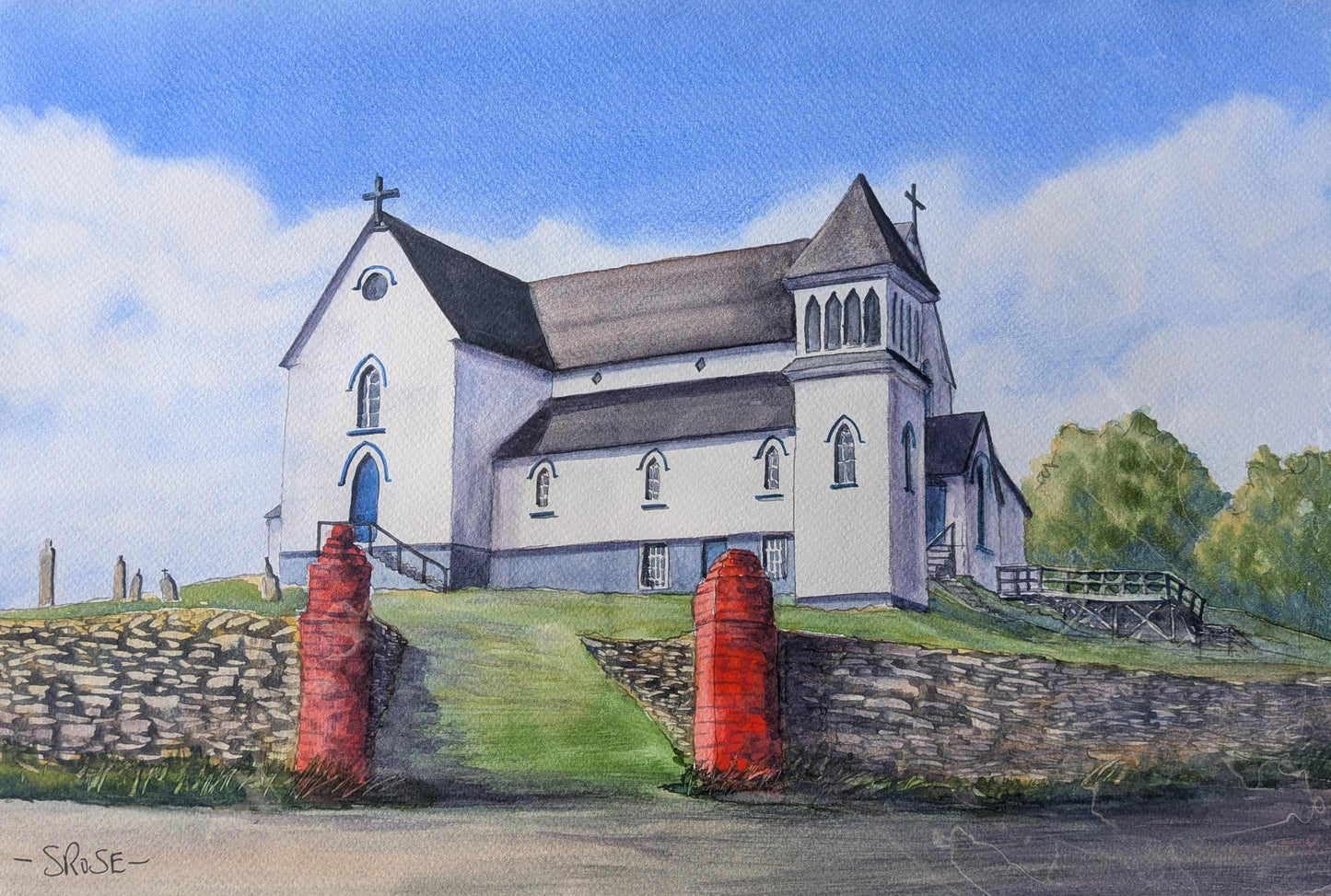 St. George's Church, Brigus, Newfoundland (watercolour)