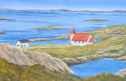 St. James Historic Church, Battle Harbour, Labrador (original watercolor painting)