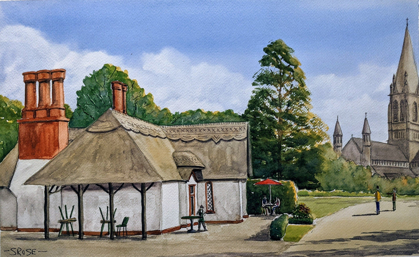 Deenagh Lodge, Limerick, Ireland (watercolour painting)