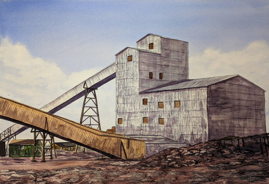 No. 3 Yard, Bell Island Mines, Newfoundland (watercolor)