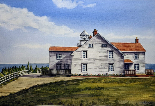 Long Point Lighthouse, Twillingate, Newfoundland (original watercolor painting)