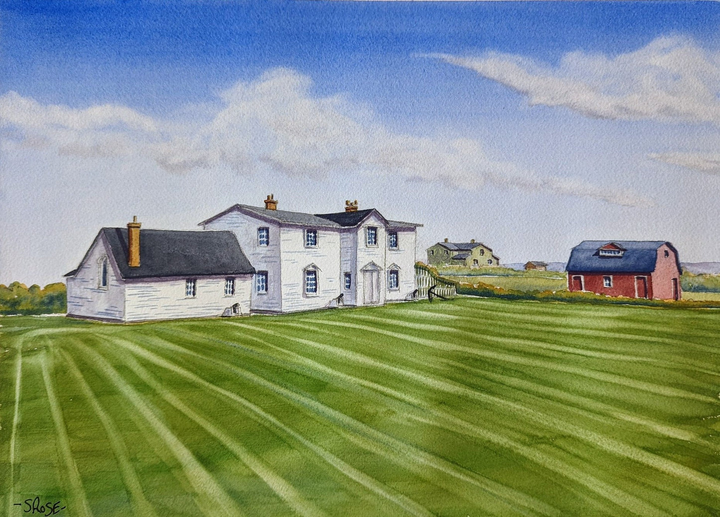 Mockbeggar Fishing Plantation, Bonavista, Newfoundland (original watercolor painting)